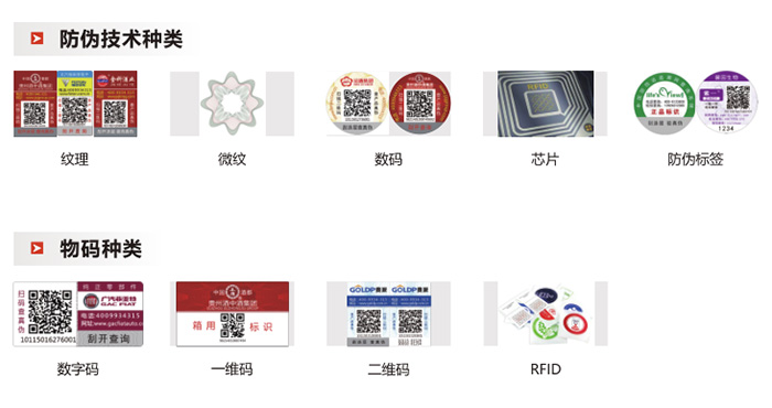 防伪标签，防伪技术图标
